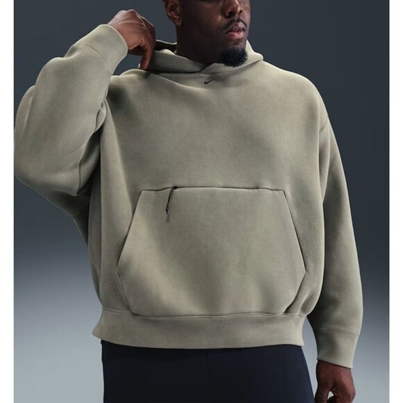 Nike Tech Fleece Pullover Hoodie Size Large TALL Men Light Army Green HJ0681-320 - Picture 3 of 7
